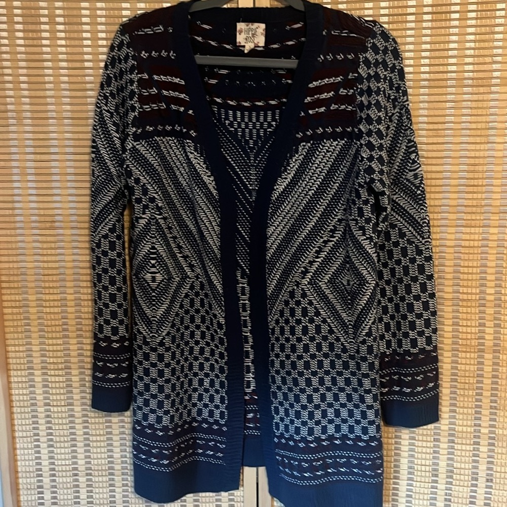 Hippie Rose Boho Open Cardigan Sweater Size L